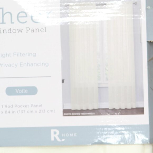 NEW Regal Home Voile Rod Pocket Sheer Single Curtain Panel Ivory Off White 54x84 - Picture 5 of 7